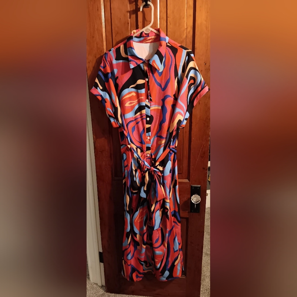 Bat wing shirt dress
